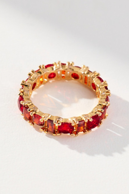 By Anthropologie Crystal Stone Stacking Ring In Red