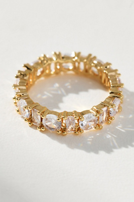 By Anthropologie Crystal Stone Stacking Ring In Transparent