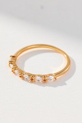 By Anthropologie Delicate Crystal Stone Ring In Transparent
