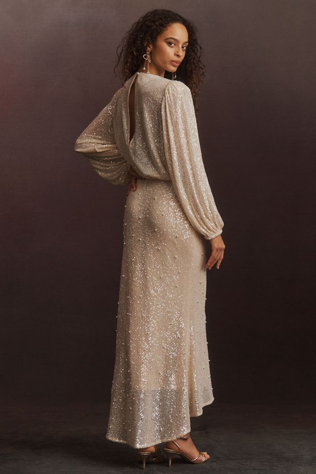 Mare Mare Sequin Long-Sleeve Maxi Dress #1