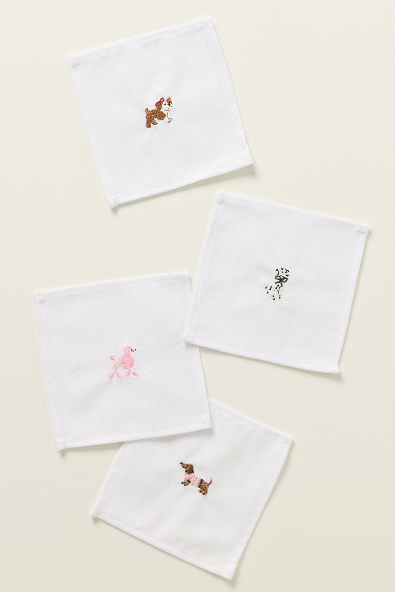Frasier Sterling Linen Blend Dog Cocktail Napkins, Set of 4 - Beige, Standard, Set Of 4