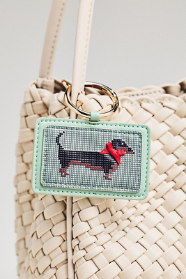 By Anthropologie Needlepoint Dog Bag Charm In Green