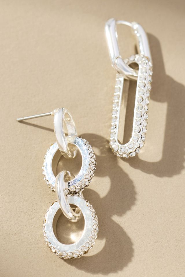 Maeve Crystal Chain Linked Earrings, Set of 2 #1