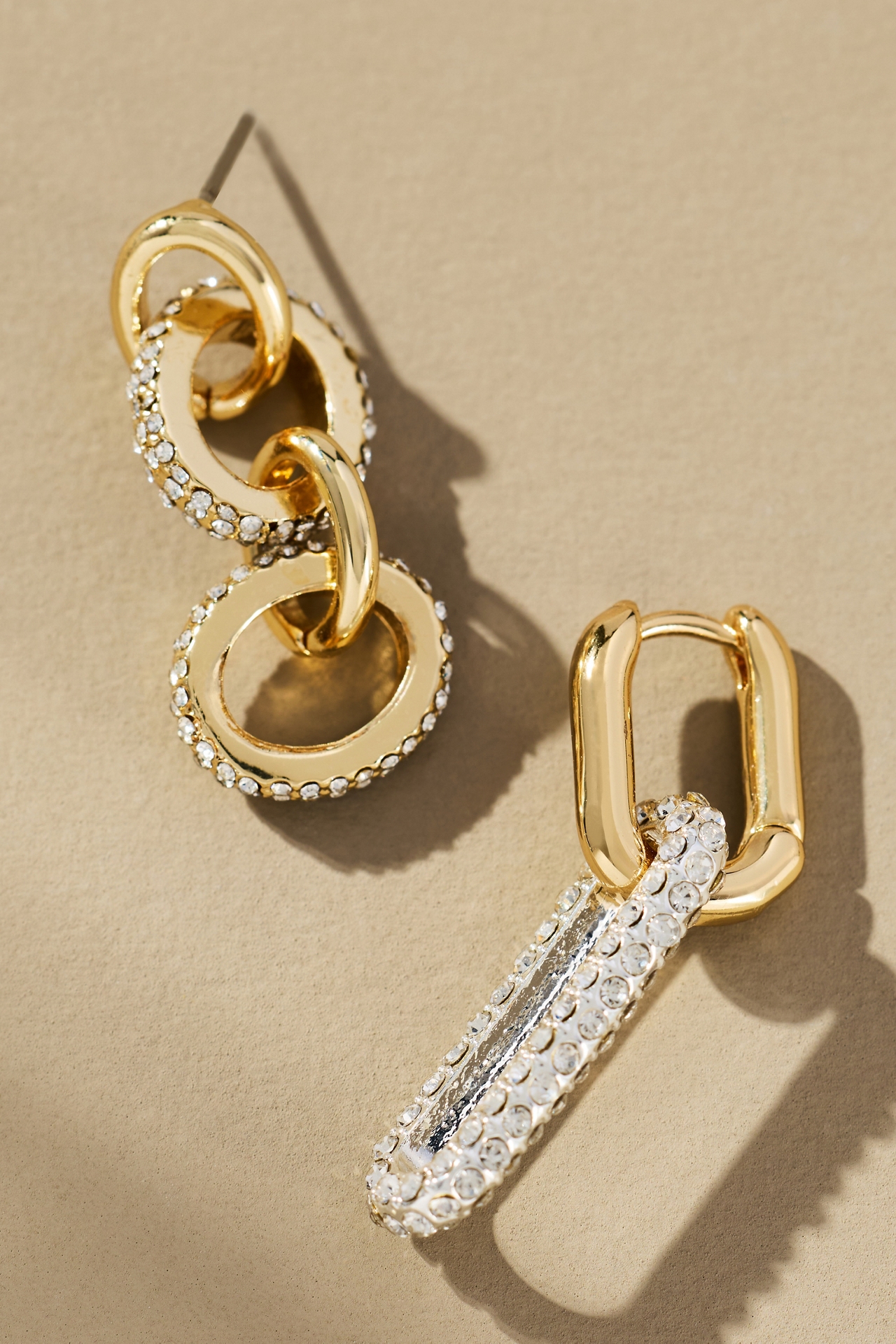 Maeve Crystal Chain Linked Earrings, Set of 2