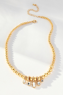 By Anthropologie Crystal Ball Necklace In Gold
