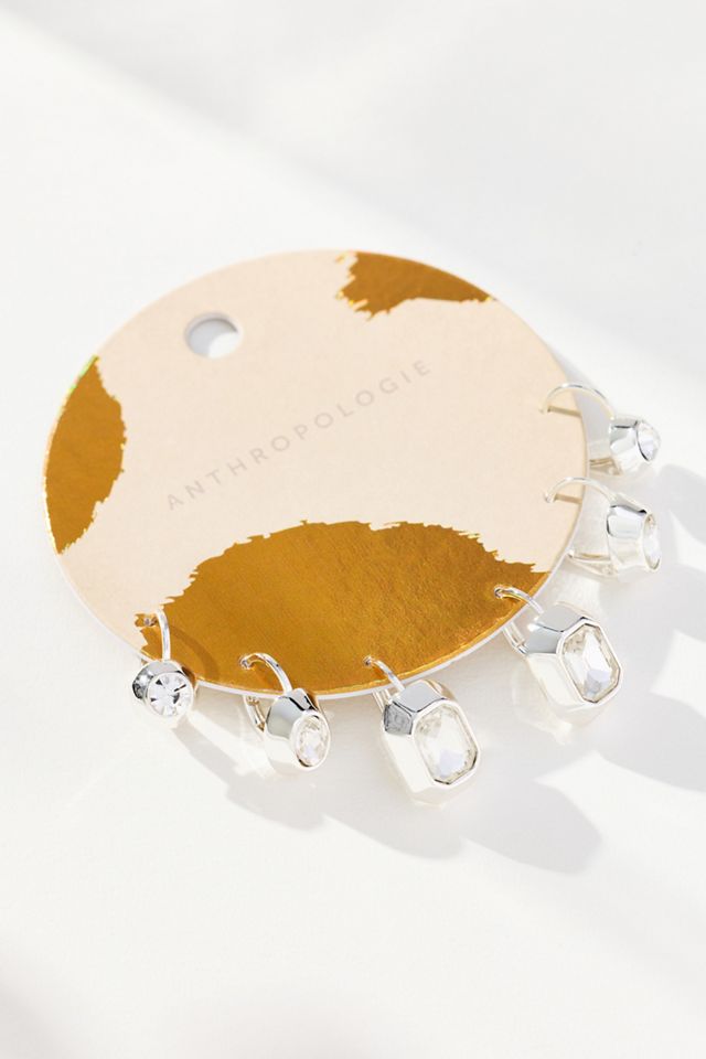 Maeve Bezeled Huggie Hoop Earrings, Set of 3 #1