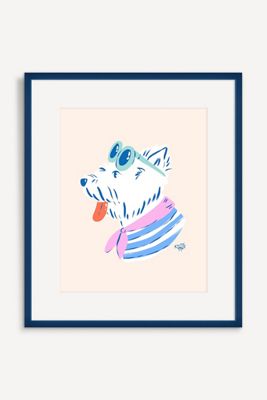 Westie Dog with Sunglasses Wall Art