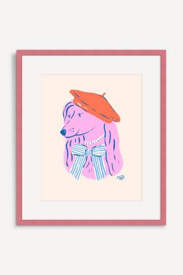 Parisian Pup in Pink Wall Art