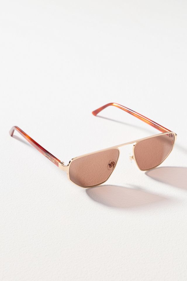 Lu Goldie Slim Angled Metal Sunglasses #1