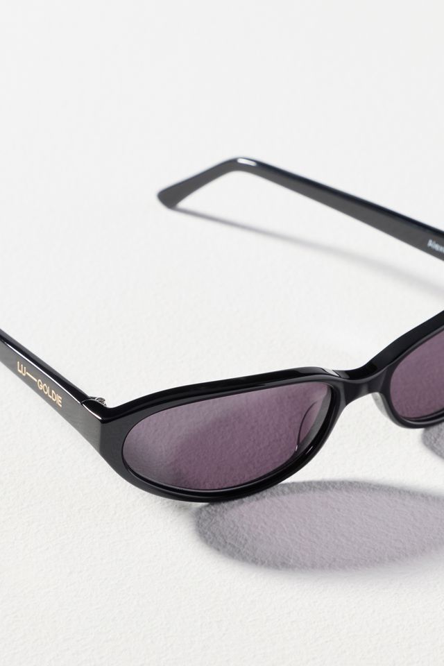 Lu Goldie Slim Angled Tort Sunglasses #2