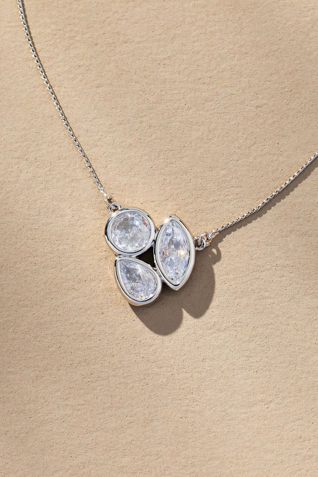 Bezel Triad Crystal Necklace #1