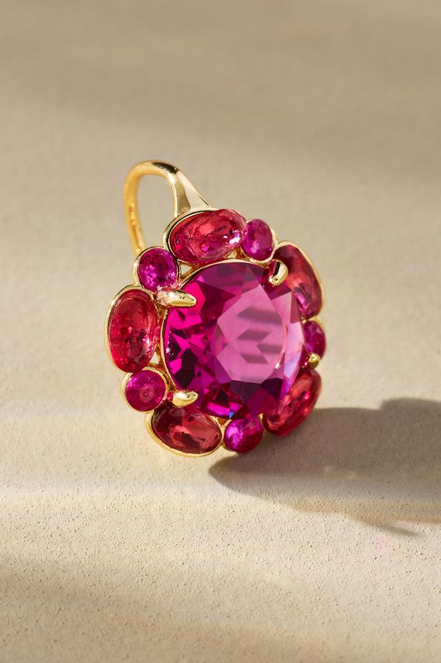 Floral Crystal Drop Earrings #1