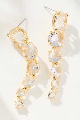By Anthropologie Multicolor Crystal Drop Earrings In Transparent