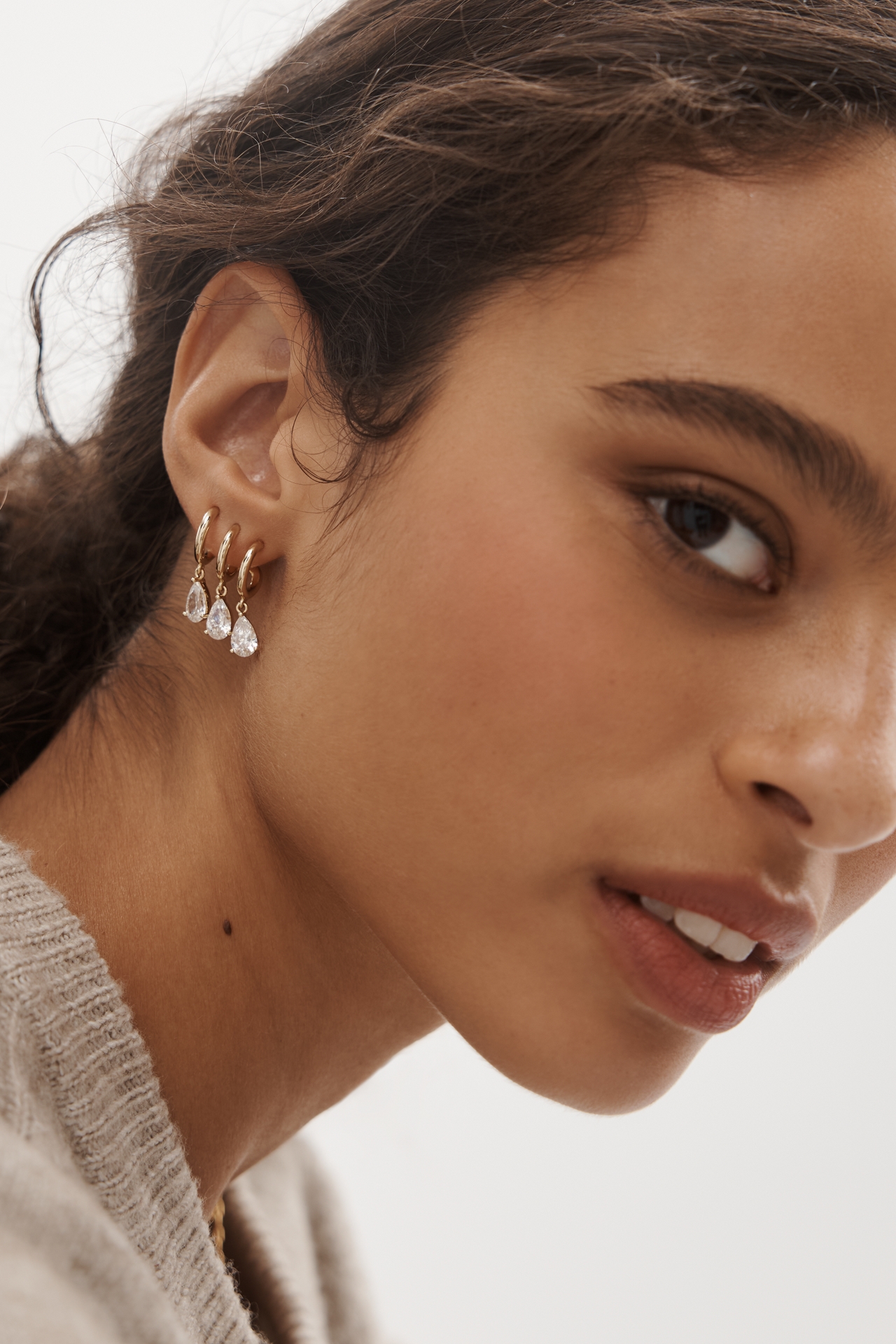 Crystal Huggie Earrings