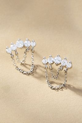 Crystal Marquis Chain Earrings