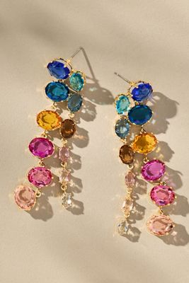 Parallel Crystal Drop Earrings
