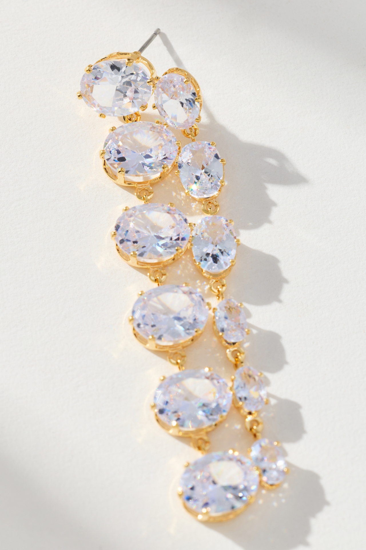 Parallel Crystal Drop Earrings