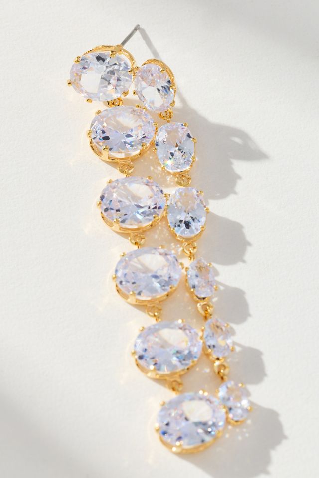 Parallel Crystal Drop Earrings #2