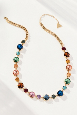 By Anthropologie Mixed Crystals Necklace In Multi