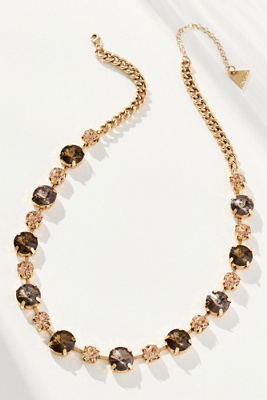 By Anthropologie Mixed Crystals Necklace In Sand