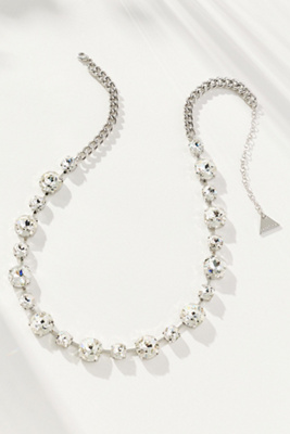 By Anthropologie Mixed Crystals Necklace In Transparent