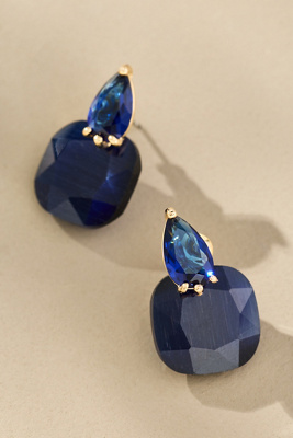 By Anthropologie Floating Crystal Earrings In Blue