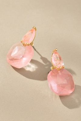 By Anthropologie Floating Crystal Earrings In Pink