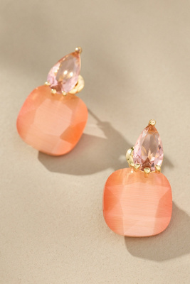 By Anthropologie Floating Crystal Earrings In Orange