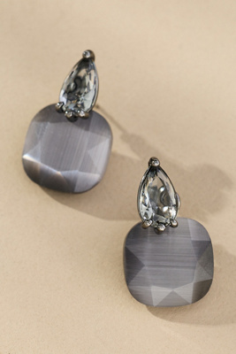 By Anthropologie Floating Crystal Earrings In Silver