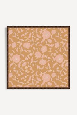 Big Floral Gold Pink Wall Art