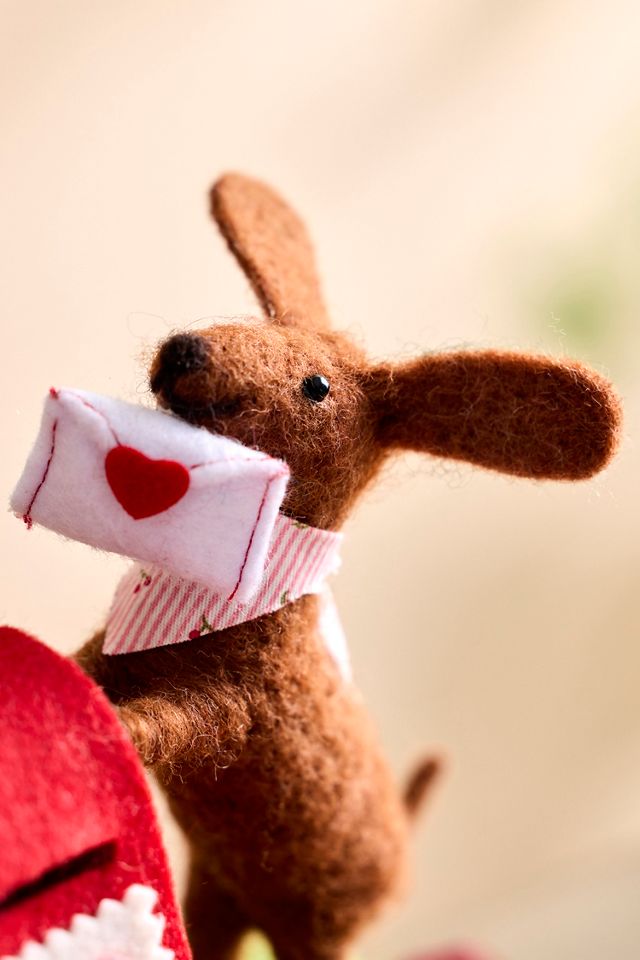 Love Letter Dog Felt Critter Scene #1