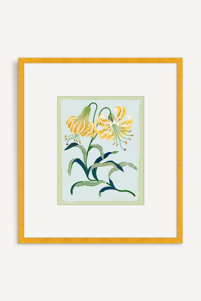 Tiger Lily on Blue Wall Art #1