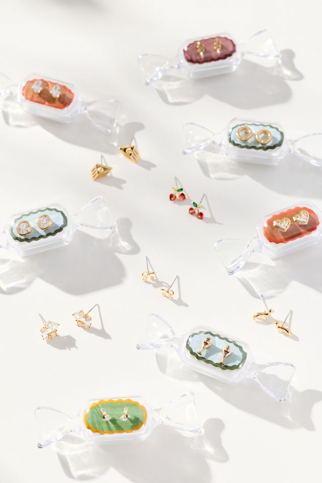 Aretes de Botón con Iconos Festivos #1