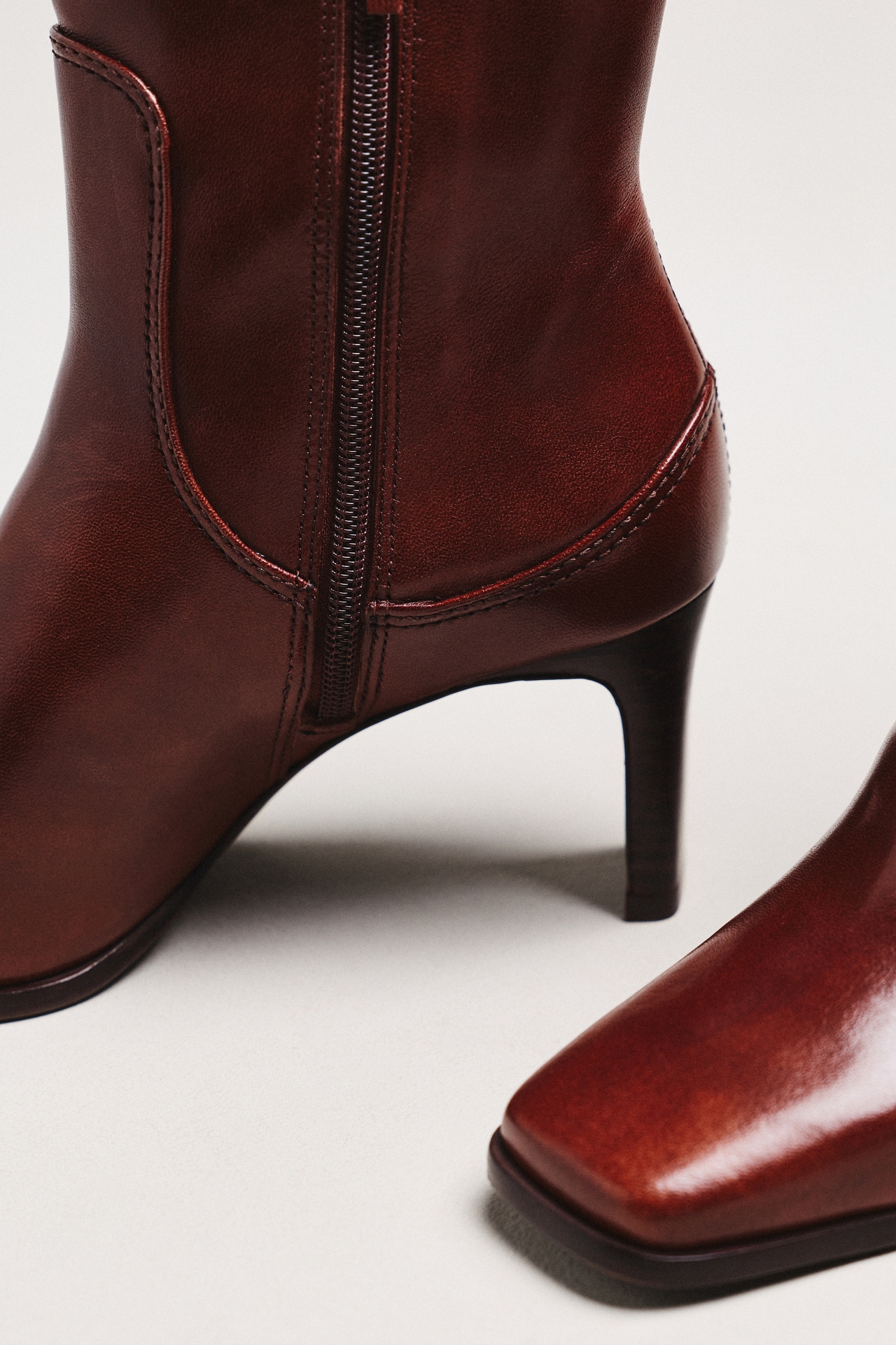 Reformation Claudette Square-Toe Boots