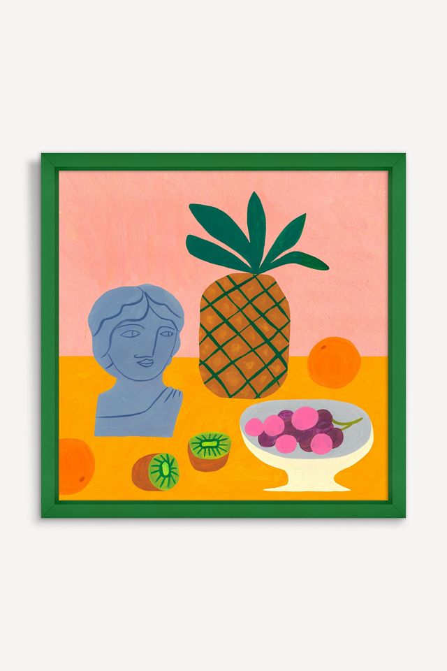 Roman Bust and Kiwi Still Life Wall Art #1
