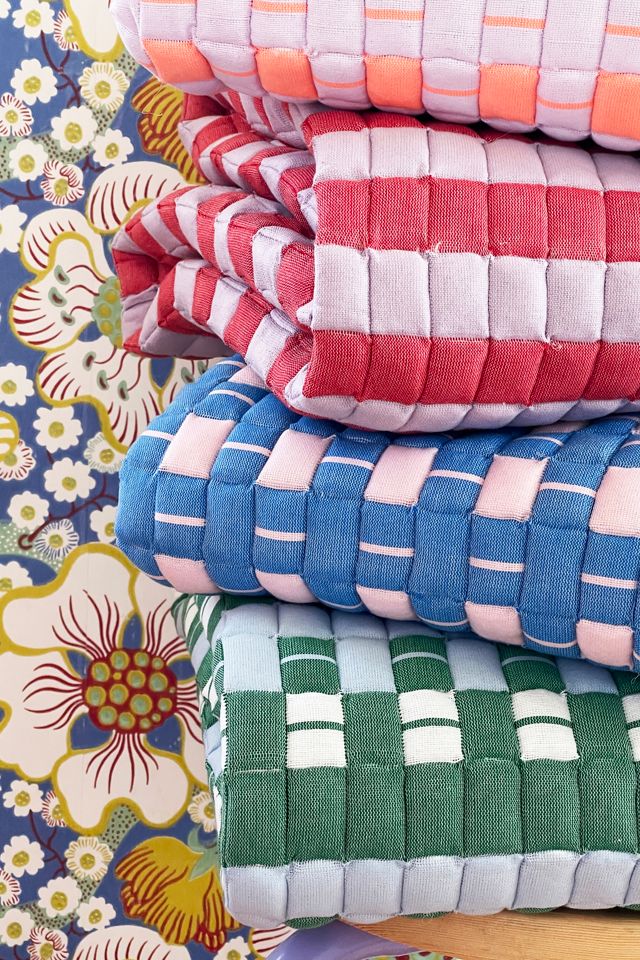 Archive New York Checkered Quilted Sujani Blankets #3