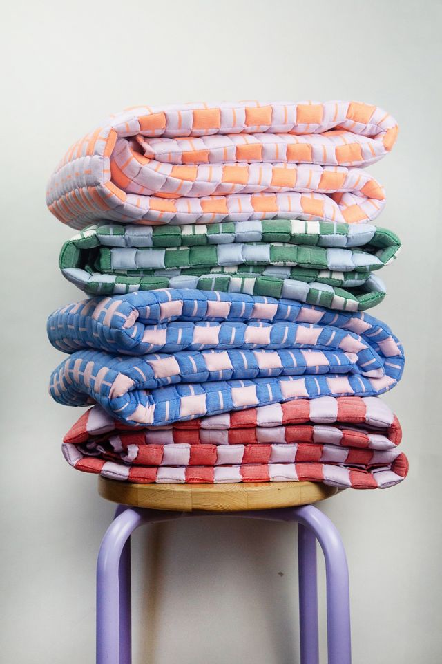 Archive New York Checkered Quilted Sujani Blankets #1
