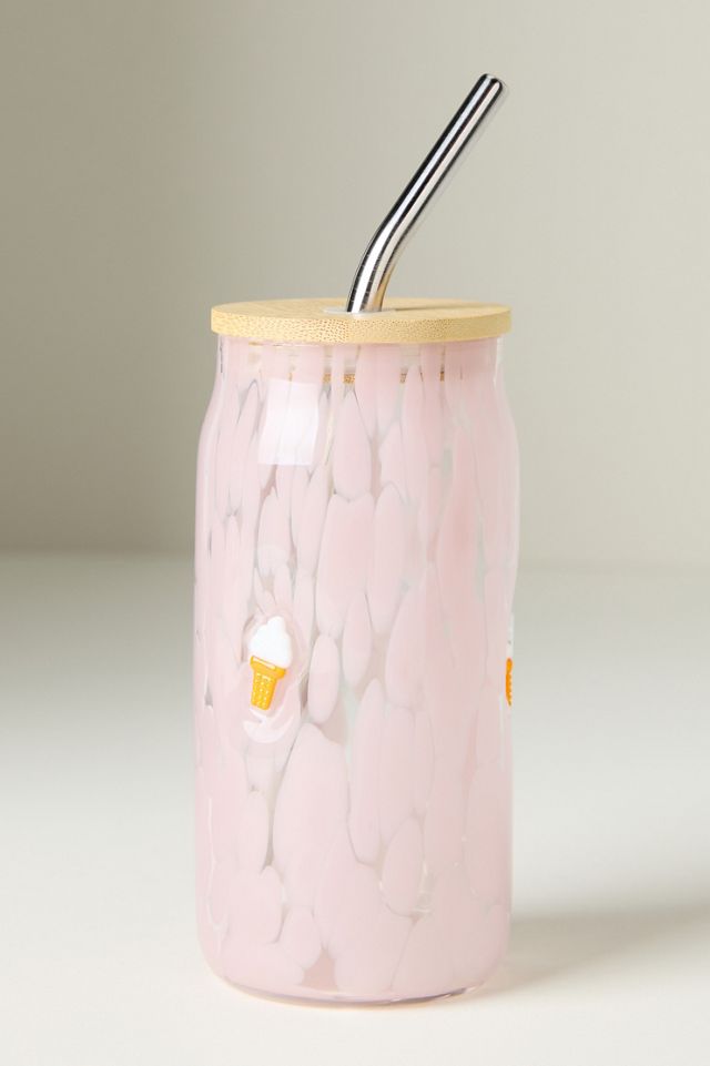 Verre à jus Icon Confetti avec couvercle et paille #1