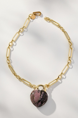 Holst + Lee Heart Locket Necklace In Purple