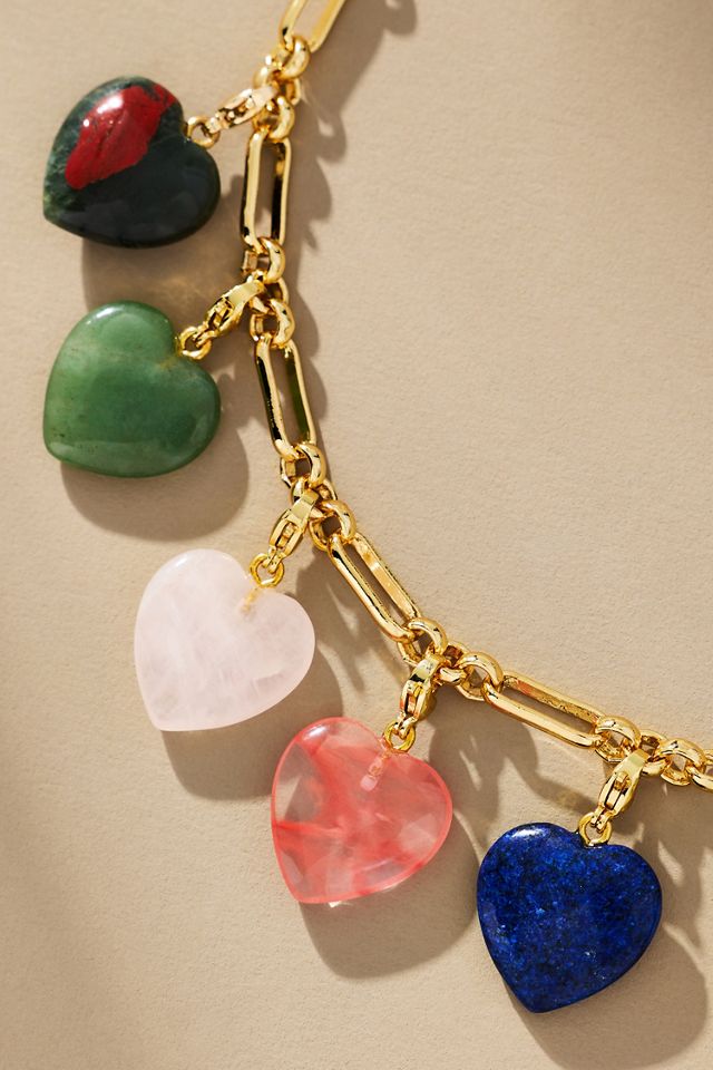 Holst + Lee Semi Precious Heart Charm Necklace #1