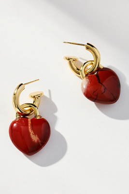 Holst + Lee Heart Locket Earrings In Red
