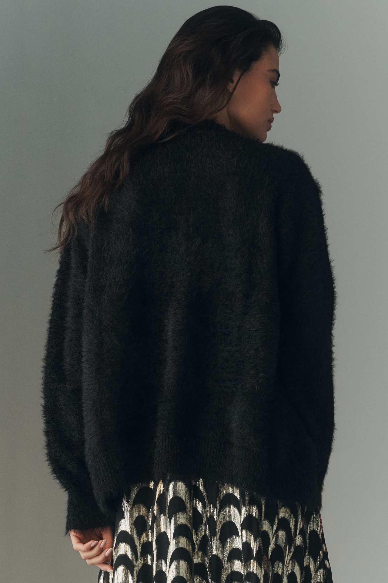 By Anthropologie Fuzzy Knit Cardigan Sweater