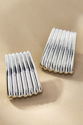 By Anthropologie Linear Post Earrings In Silver
