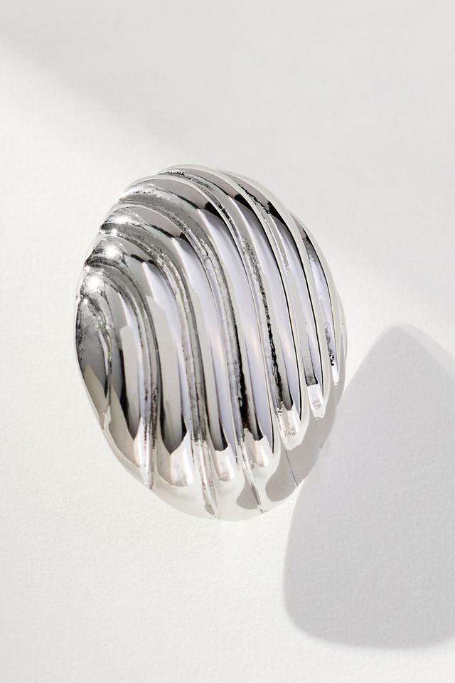 Grooved Circular Post Earrings #1