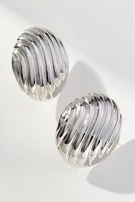 Grooved Circular Post Earrings