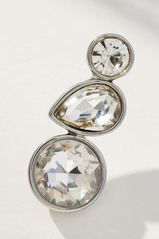 Triple Crystal Drop Earrings #1