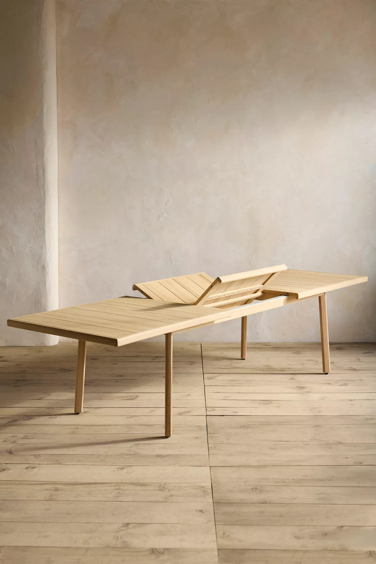 Grove Teak extension dining table mid-extension