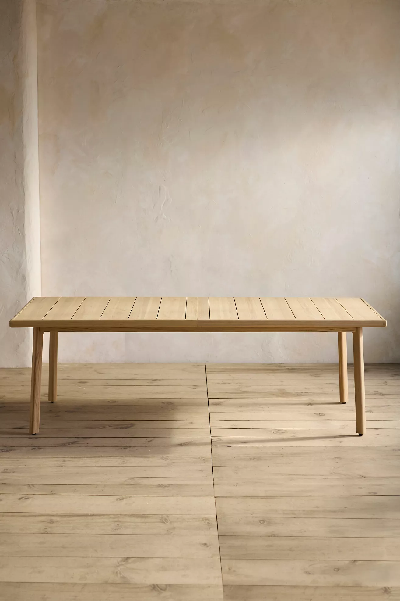 Grove Teak extension dining table fully assembled