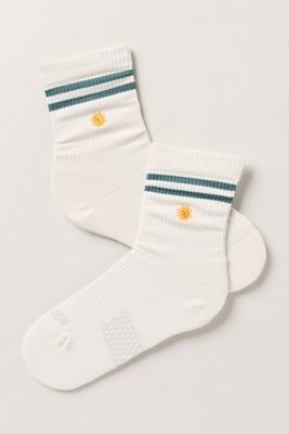 Bombas Icon Double-Stripe Quarter Crew Socks