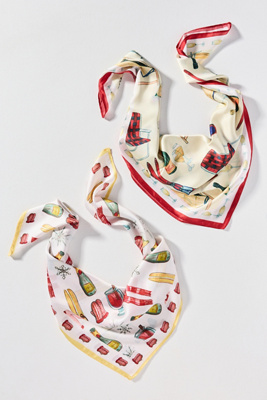 By Anthropologie Nikki Ackerman X Anthropologie Hair Scarves, Set Of 2 In Red
